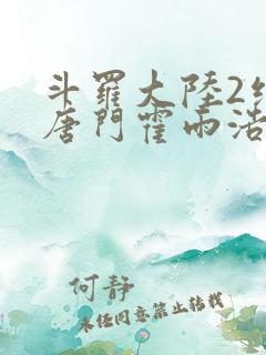 斗罗大陆2绝世唐门霍雨浩的老婆