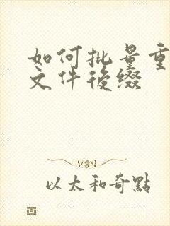 如何批量重命名文件后缀