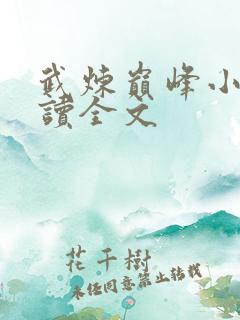 武炼巅峰小说阅读全文
