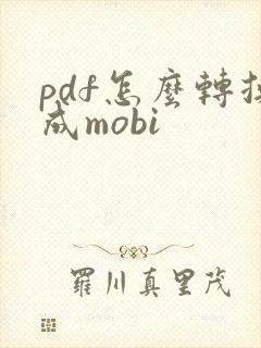 pdf怎么转换成mobi