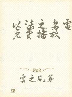 以法之名电视剧免费播放