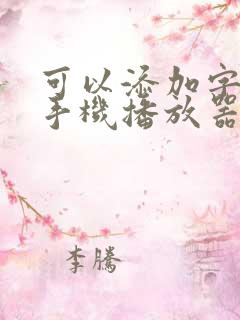可以添加字幕的手机播放器有哪些