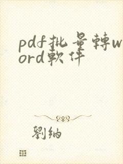pdf批量转word软件