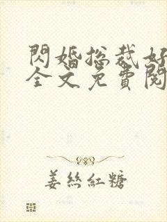 闪婚总裁好专情全文免费阅读