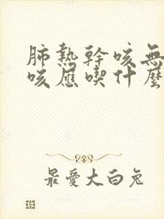 肺热干咳无痰久咳应吃什么药