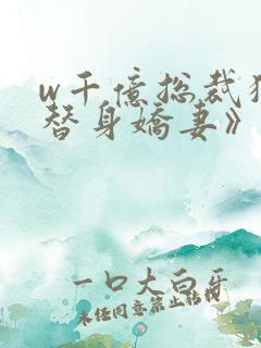 w千亿总裁独宠替身娇妻》