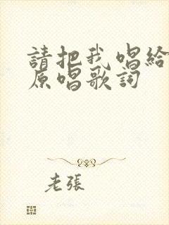 请把我唱给你听原唱歌词
