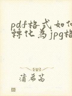 pdf格式如何转化为jpg格式