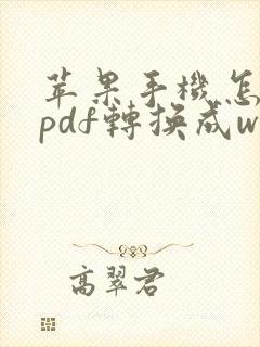 苹果手机怎么将pdf转换成word