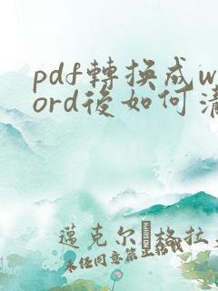 pdf转换成word后如何清除格式