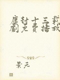尘封十三载电视剧免费播放