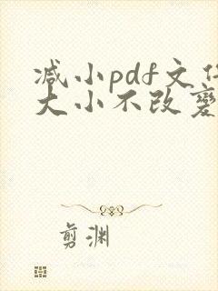 减小pdf文件大小不改变清晰度