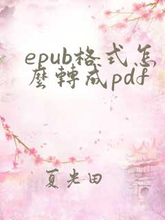 epub格式怎么转成pdf