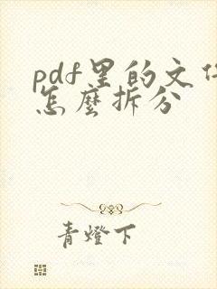pdf里的文件怎么拆分