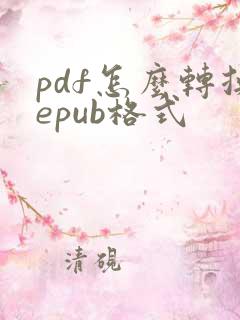 pdf怎么转换epub格式