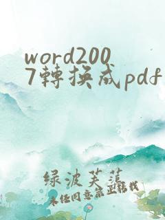 word2007转换成pdf插件