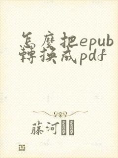 怎么把epub转换成pdf