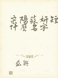 宋阳苏妍短剧叫什么名字