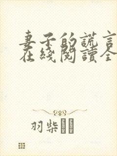妻子的谎言小说在线阅读全文