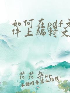 如何在pdf文件上编辑文字