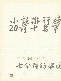 小说排行榜2020前十名穿越