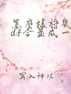 怎么样将几个pdf合并成一个压缩文件