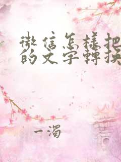 微信怎样把纸质的文字转换成电子版