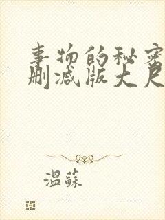 事物的秘密2未删减版大尺度片段