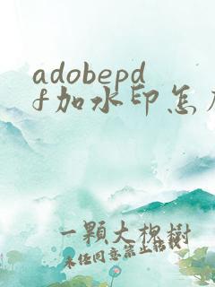adobepdf加水印怎么加