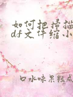 如何把扫描的pdf文件缩小