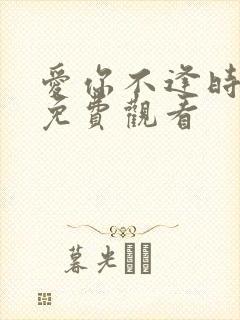 爱你不逢时短剧免费观看