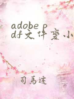 adobe pdf文件变小的简单方法