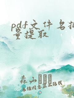 pdf文件名批量提取