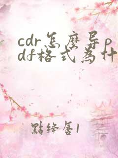 cdr怎么导pdf格式为什么是空白