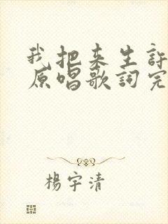 我把来生许给你原唱歌词完整版