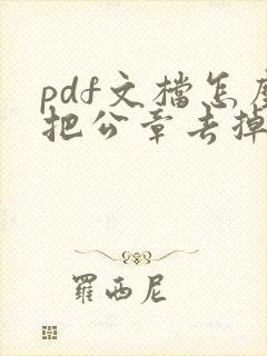 pdf文档怎么把公章去掉啊