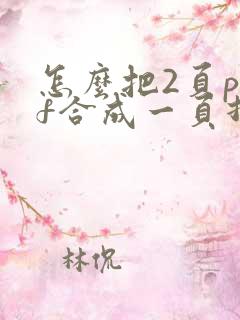 怎么把2页pdf合成一页打印