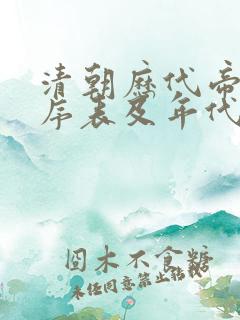 清朝历代帝王顺序表及年代