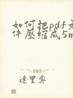 如何把pdf文件压缩成5m大小