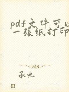 pdf文件可以一张纸打印两页
