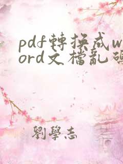 pdf转换成word文档乱码怎么办