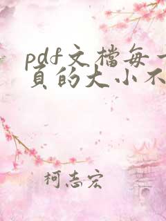 pdf文档每一页的大小不一样