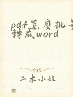 pdf怎么批量转成word
