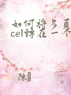 如何将多页excel转在一个pdf文件
