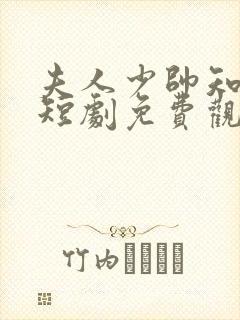 夫人少帅知错了短剧免费观看全集