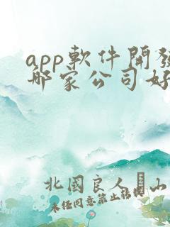 app软件开发哪家公司好