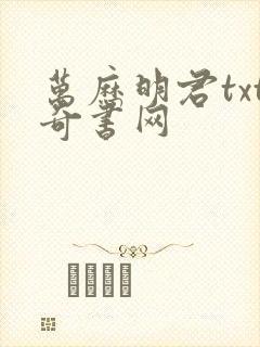 万历明君txt奇书网