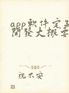 app软件定制开发大概要多少钱
