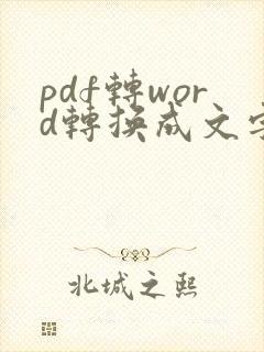 pdf转word转换成文字