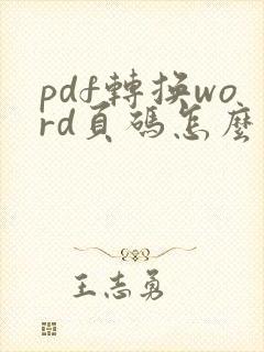 pdf转换word页码怎么删除